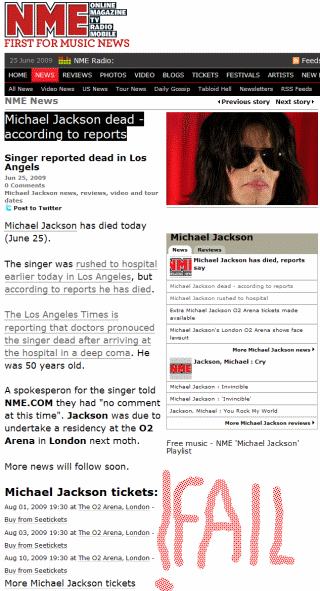 Michael Jackson Dead - Tour Tickets Available!